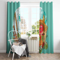 Hawaii Cinco de Mayo Window Curtain Chili Pepper Hula Girl Tropical Vibes