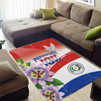 Paraguay 1811 Independence Day Area Rug Grunge Flag Mix Passion Flowers
