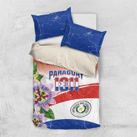 Paraguay 1811 Independence Day Bedding Set Grunge Flag Mix Passion Flowers