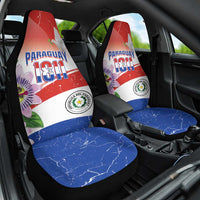 Paraguay 1811 Independence Day Car Seat Cover Grunge Flag Mix Passion Flowers