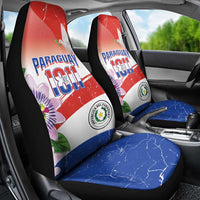 Paraguay 1811 Independence Day Car Seat Cover Grunge Flag Mix Passion Flowers