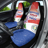 Paraguay 1811 Independence Day Car Seat Cover Grunge Flag Mix Passion Flowers
