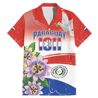 Paraguay 1811 Independence Day Family Matching Mermaid Dress and Hawaiian Shirt Grunge Flag Mix Passion Flowers