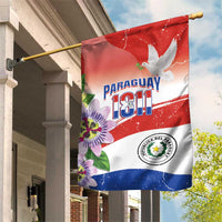 Paraguay 1811 Independence Day Garden Flag Grunge Flag Mix Passion Flowers