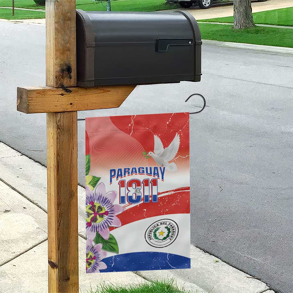 Paraguay 1811 Independence Day Garden Flag Grunge Flag Mix Passion Flowers