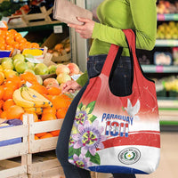 Paraguay 1811 Independence Day Grocery Bag Grunge Flag Mix Passion Flowers