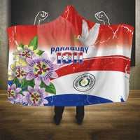 Paraguay 1811 Independence Day Hooded Blanket Grunge Flag Mix Passion Flowers