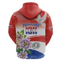Paraguay 1811 Independence Day Hoodie Grunge Flag Mix Passion Flowers