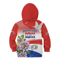 Paraguay 1811 Independence Day Kid Hoodie Grunge Flag Mix Passion Flowers