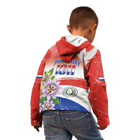 Paraguay 1811 Independence Day Kid Hoodie Grunge Flag Mix Passion Flowers