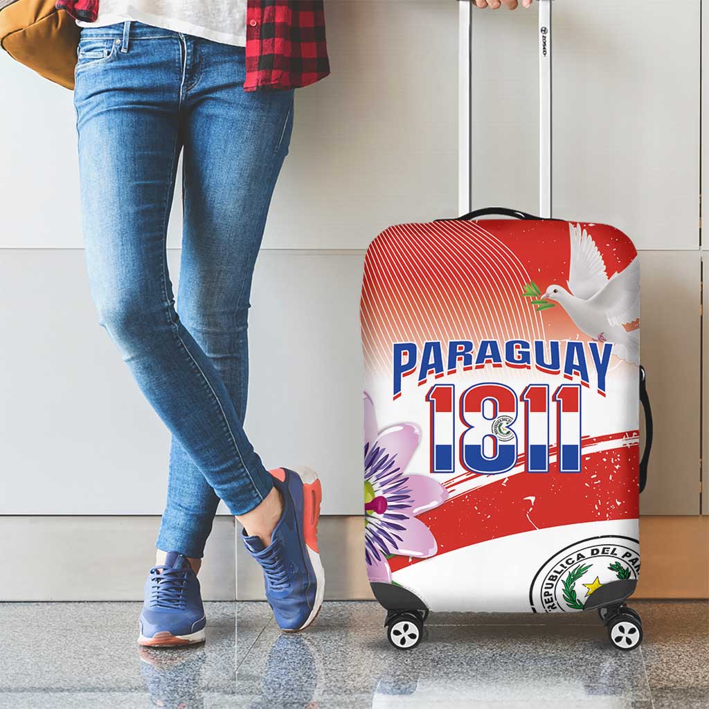 Paraguay 1811 Independence Day Luggage Cover Grunge Flag Mix Passion Flowers