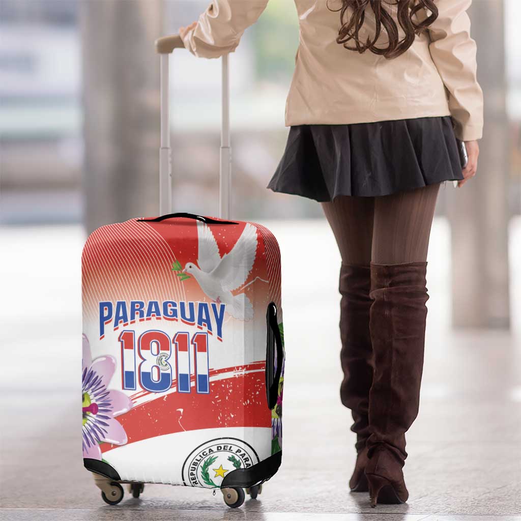 Paraguay 1811 Independence Day Luggage Cover Grunge Flag Mix Passion Flowers