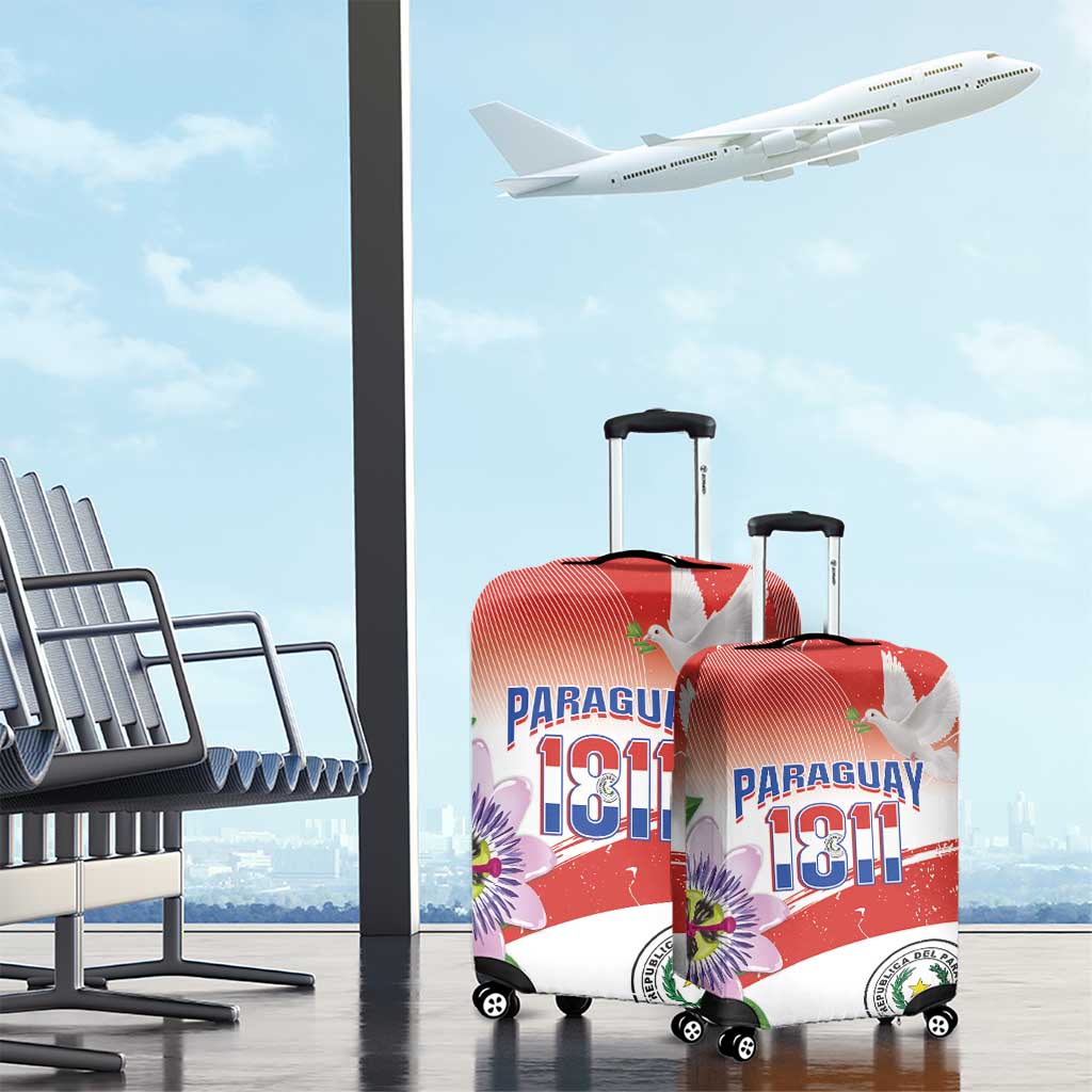 Paraguay 1811 Independence Day Luggage Cover Grunge Flag Mix Passion Flowers