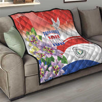 Paraguay 1811 Independence Day Quilt Grunge Flag Mix Passion Flowers