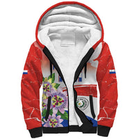 Paraguay 1811 Independence Day Sherpa Hoodie Grunge Flag Mix Passion Flowers