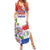 Paraguay 1811 Independence Day Summer Maxi Dress Grunge Flag Mix Passion Flowers