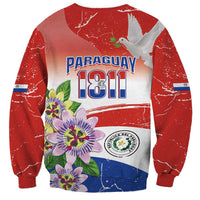 Paraguay 1811 Independence Day Sweatshirt Grunge Flag Mix Passion Flowers