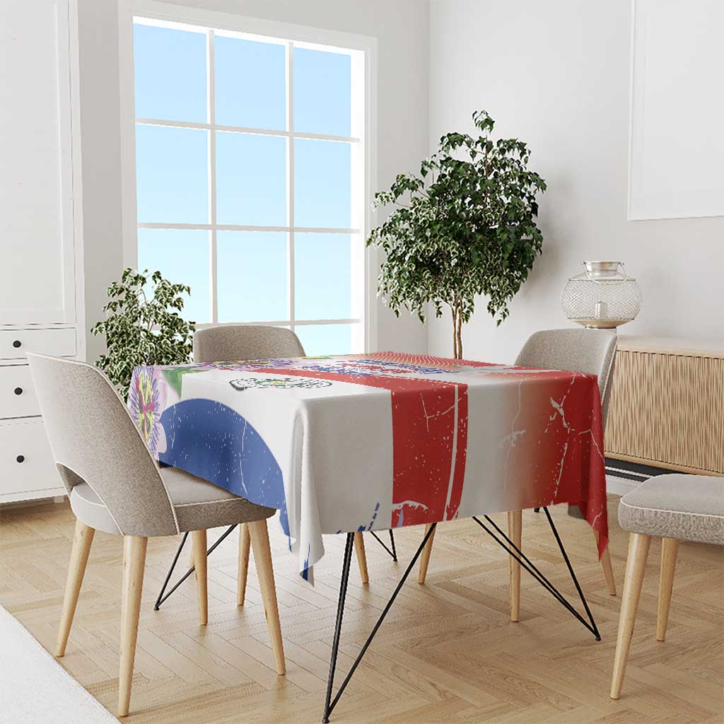 Paraguay 1811 Independence Day Tablecloth Grunge Flag Mix Passion Flowers