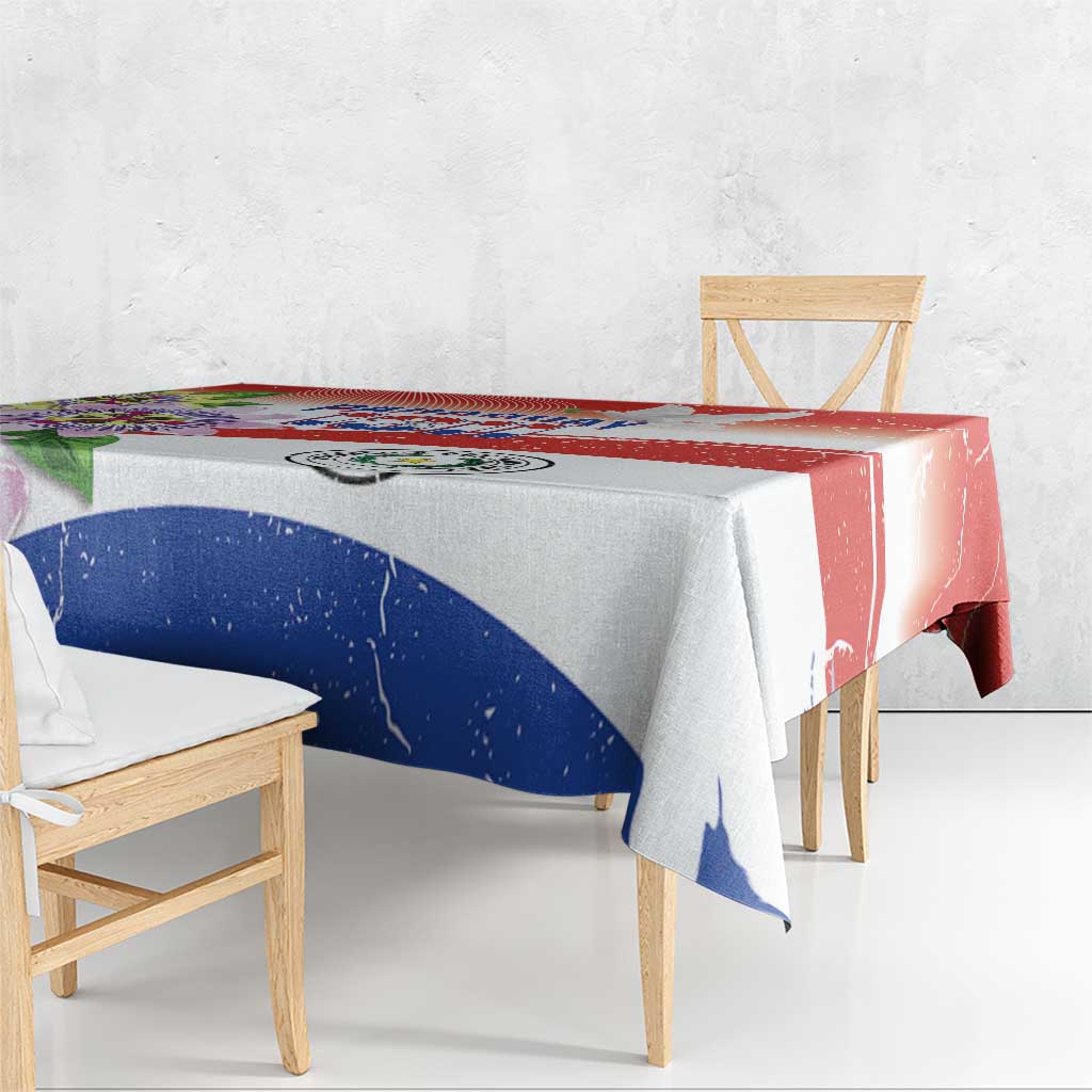Paraguay 1811 Independence Day Tablecloth Grunge Flag Mix Passion Flowers