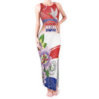 Paraguay 1811 Independence Day Tank Maxi Dress Grunge Flag Mix Passion Flowers