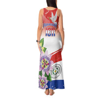 Paraguay 1811 Independence Day Tank Maxi Dress Grunge Flag Mix Passion Flowers