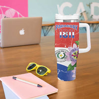 Paraguay 1811 Independence Day Tumbler With Handle Grunge Flag Mix Passion Flowers