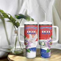 Paraguay 1811 Independence Day Tumbler With Handle Grunge Flag Mix Passion Flowers