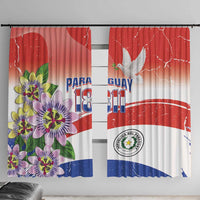 Paraguay 1811 Independence Day Window Curtain Grunge Flag Mix Passion Flowers