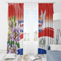 Paraguay 1811 Independence Day Window Curtain Grunge Flag Mix Passion Flowers