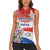 Paraguay 1811 Independence Day Women Sleeveless Polo Shirt Grunge Flag Mix Passion Flowers