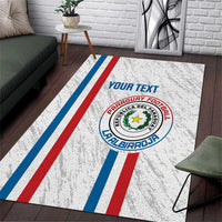 Custom Paraguay Football Area Rug Vamos Albirroja