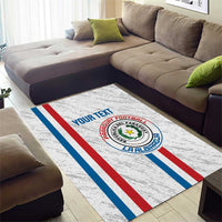 Custom Paraguay Football Area Rug Vamos Albirroja