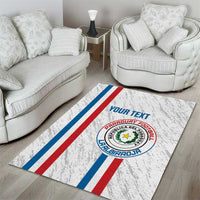 Custom Paraguay Football Area Rug Vamos Albirroja