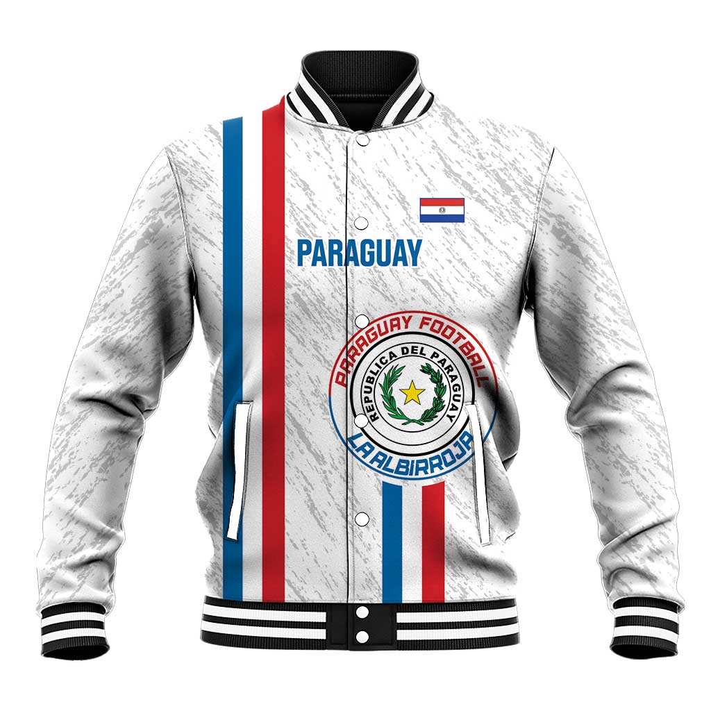 Custom Paraguay Football Baseball Jacket Vamos Albirroja