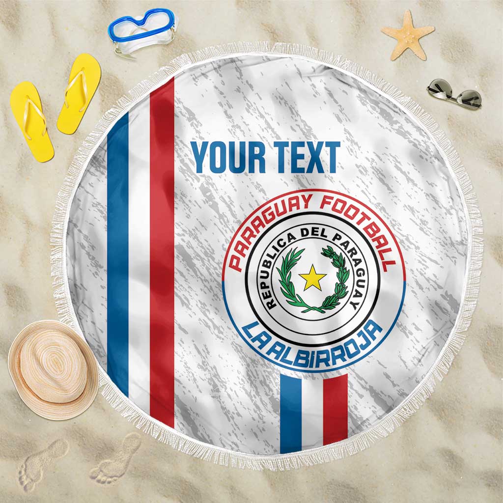 Custom Paraguay Football Beach Blanket Vamos Albirroja