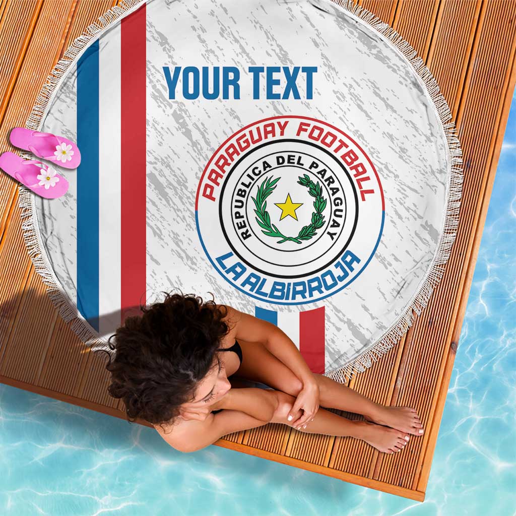 Custom Paraguay Football Beach Blanket Vamos Albirroja