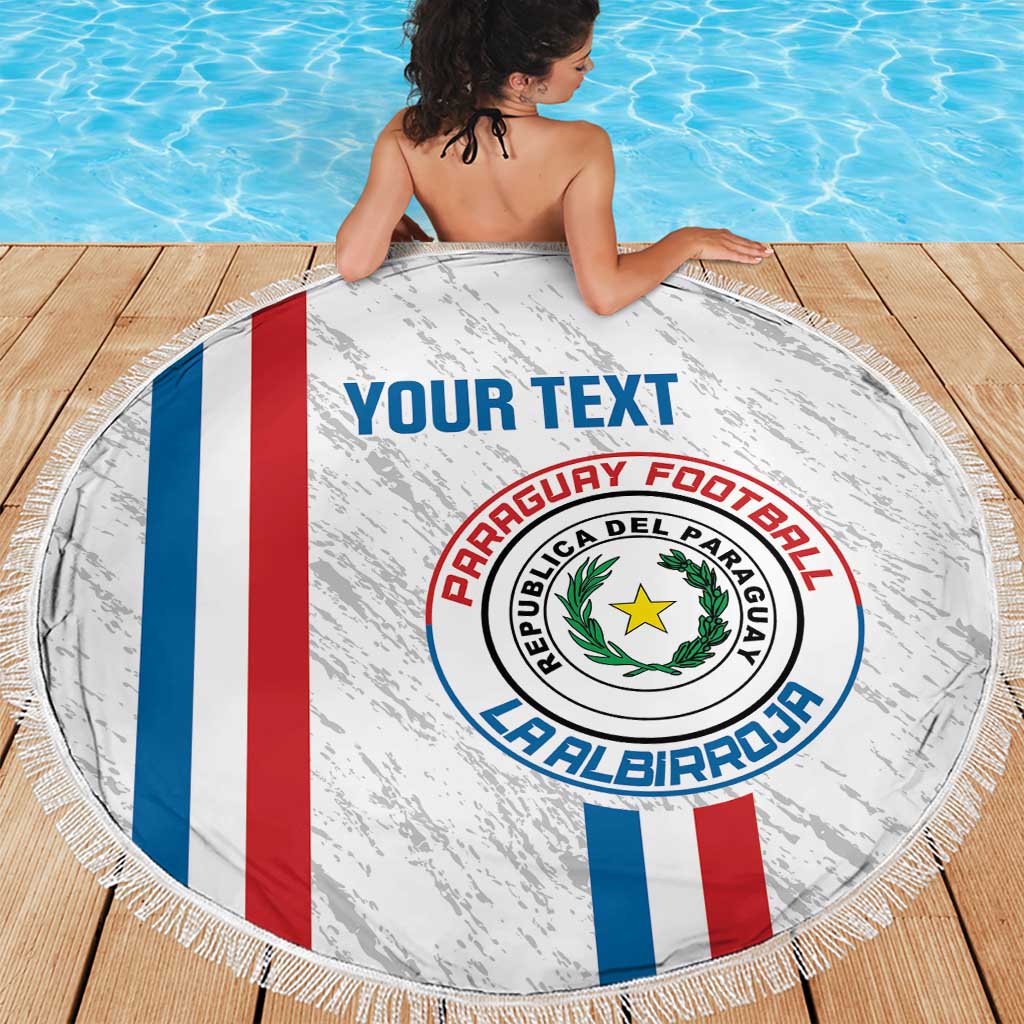Custom Paraguay Football Beach Blanket Vamos Albirroja