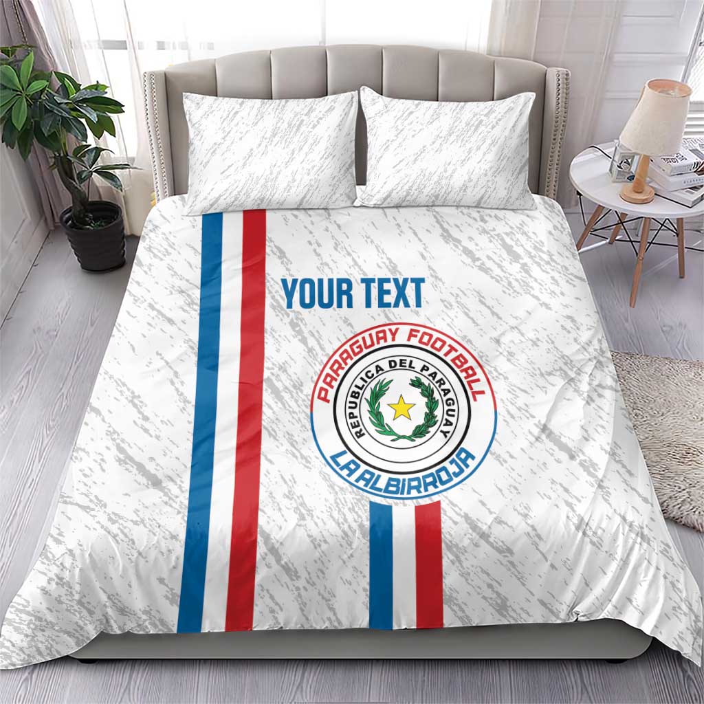 Custom Paraguay Football Bedding Set Vamos Albirroja