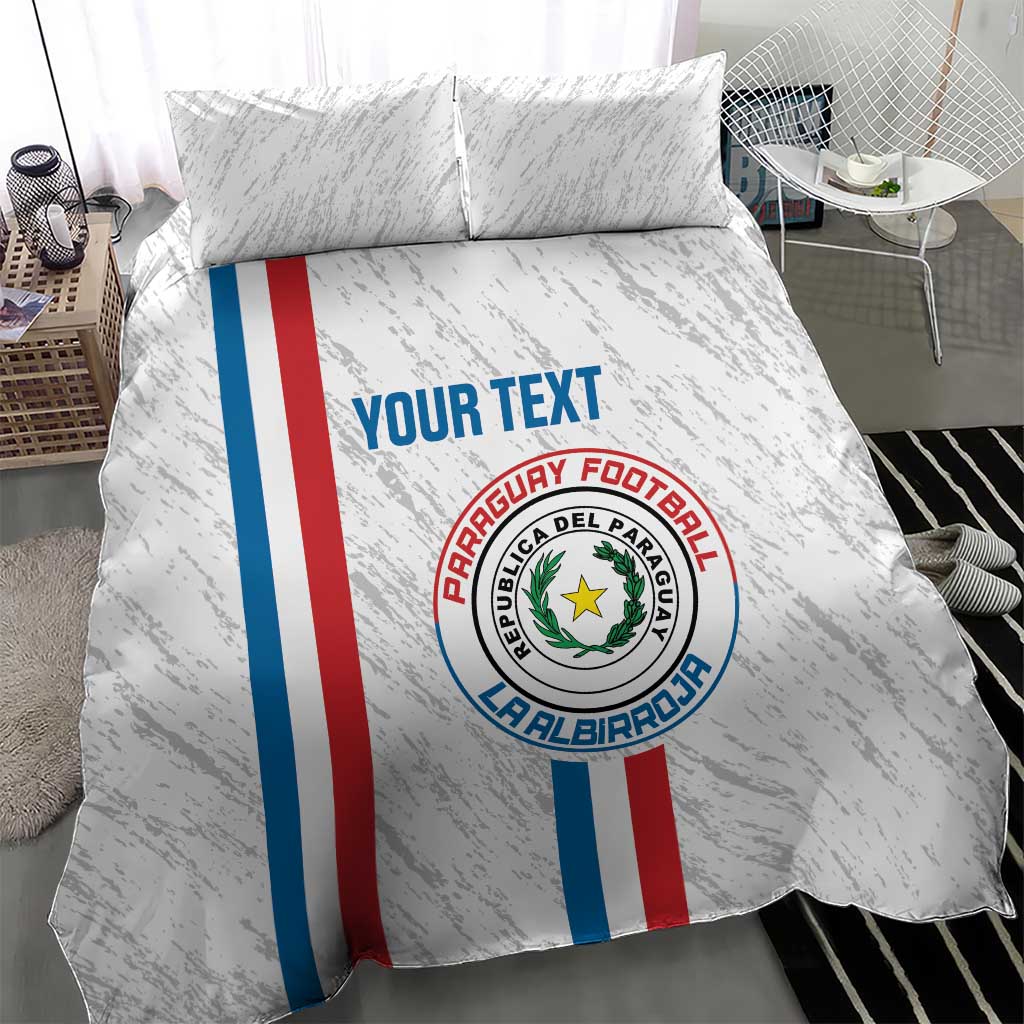 Custom Paraguay Football Bedding Set Vamos Albirroja