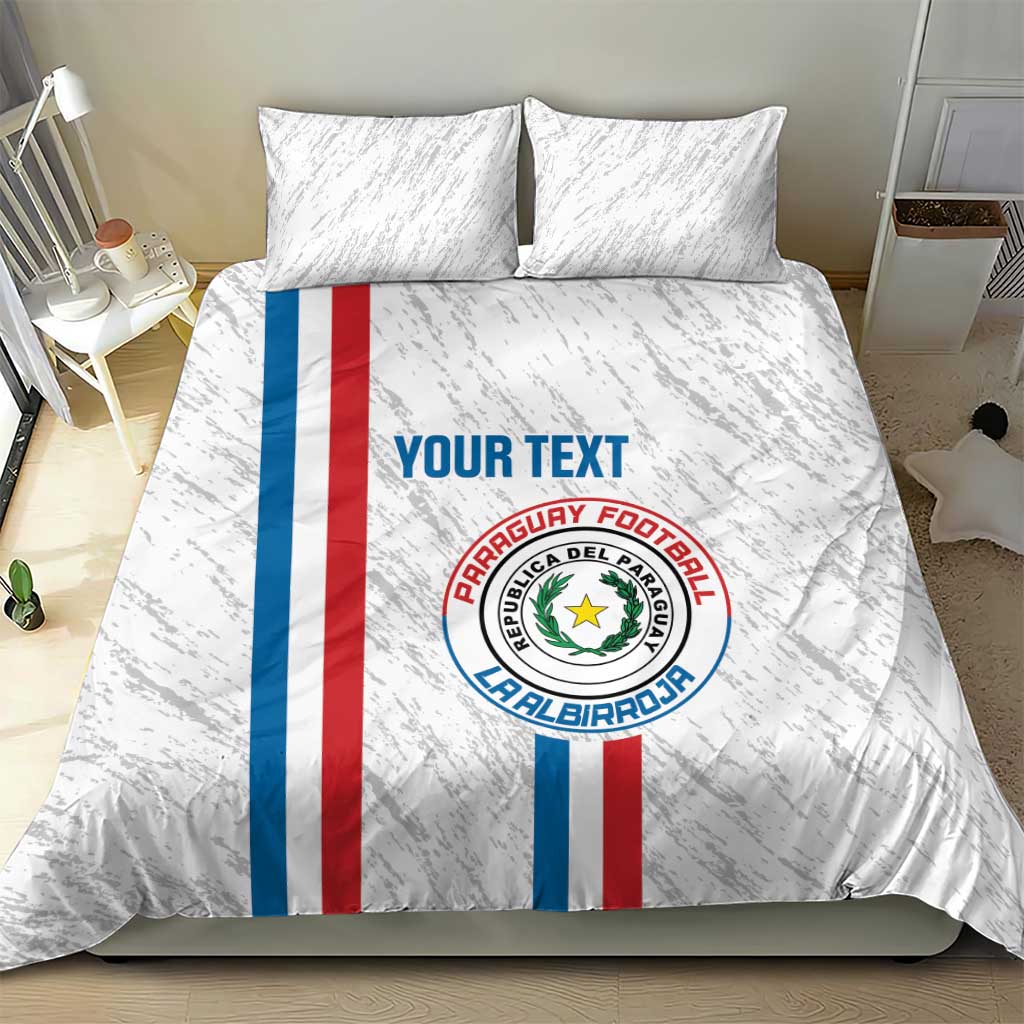 Custom Paraguay Football Bedding Set Vamos Albirroja