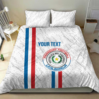 Custom Paraguay Football Bedding Set Vamos Albirroja