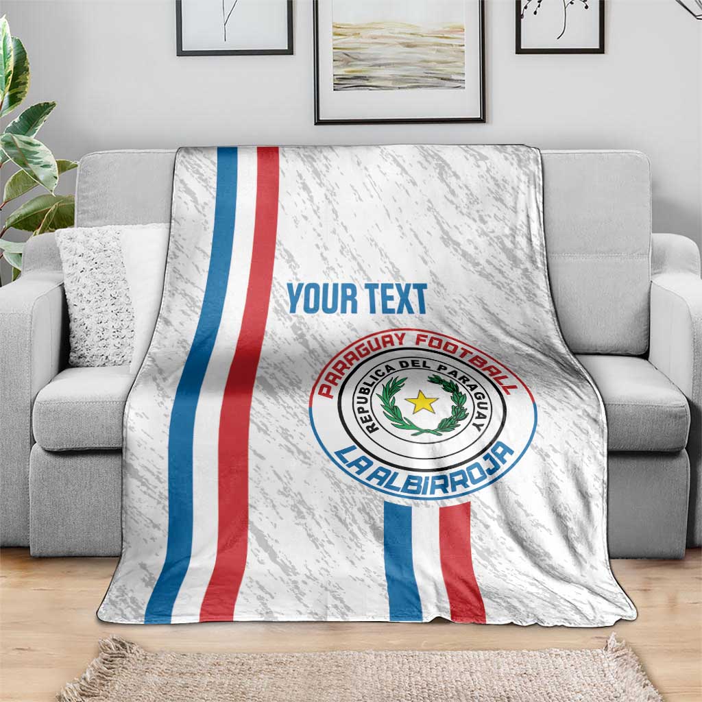 Custom Paraguay Football Blanket Vamos Albirroja
