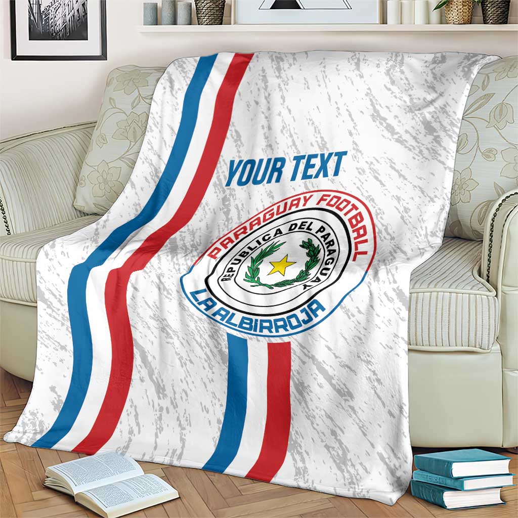 Custom Paraguay Football Blanket Vamos Albirroja