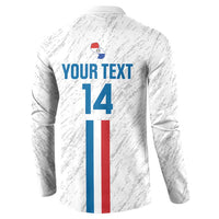 Custom Paraguay Football Button Sweatshirt Vamos Albirroja