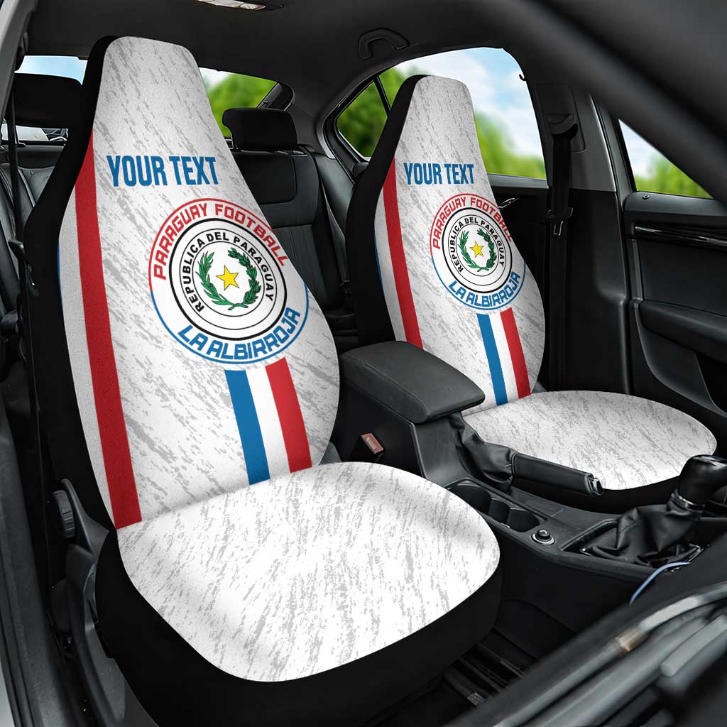 Custom Paraguay Football Car Seat Cover Vamos Albirroja