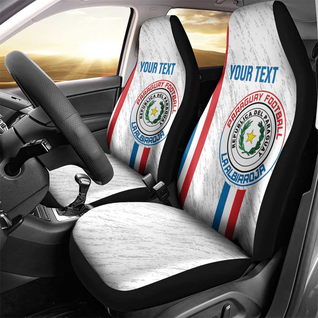 Custom Paraguay Football Car Seat Cover Vamos Albirroja