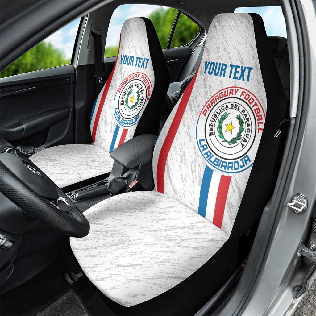 Custom Paraguay Football Car Seat Cover Vamos Albirroja