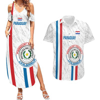 Custom Paraguay Football Couples Matching Summer Maxi Dress and Hawaiian Shirt Vamos Albirroja