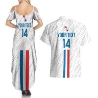 Custom Paraguay Football Couples Matching Summer Maxi Dress and Hawaiian Shirt Vamos Albirroja