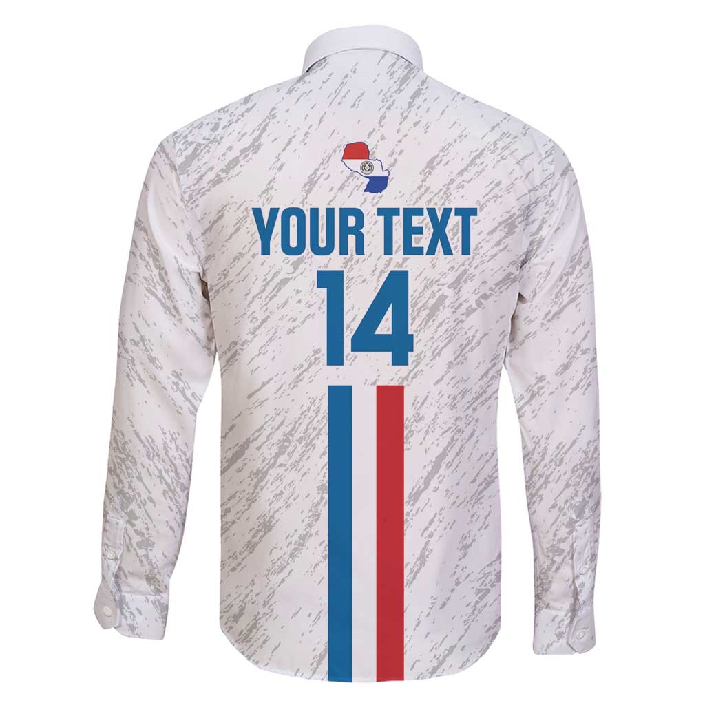 Custom Paraguay Football Family Matching Long Sleeve Bodycon Dress and Hawaiian Shirt Vamos Albirroja